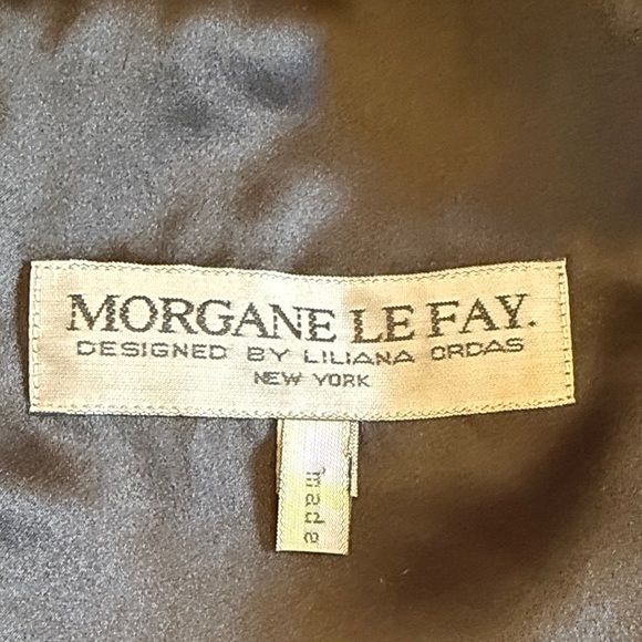 Vintage Morgane Le Fay 2 piece Black Sleeveless silk dress.  Small - Picture 8 of 10